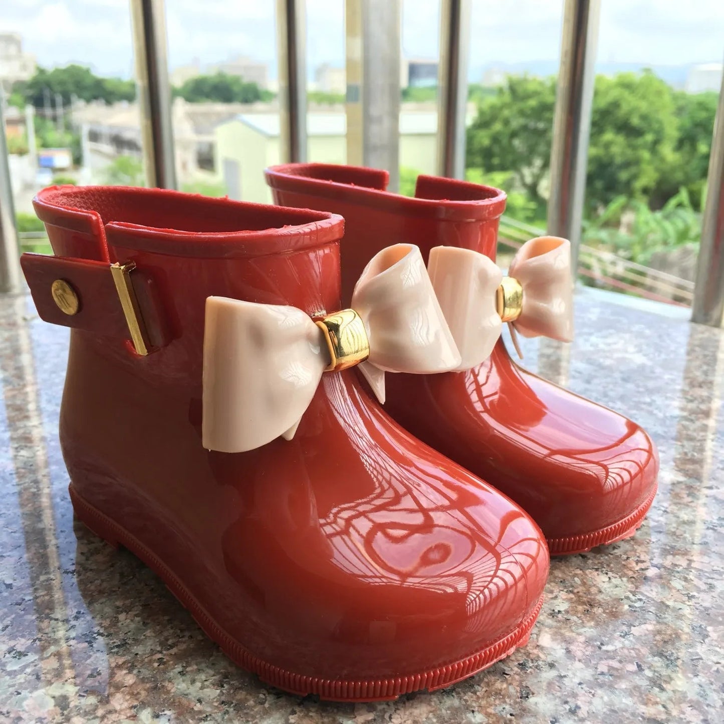 Mädchen Regenstiefel 2025 – Süße PVC-Stiefel mit Schleife NOOR08