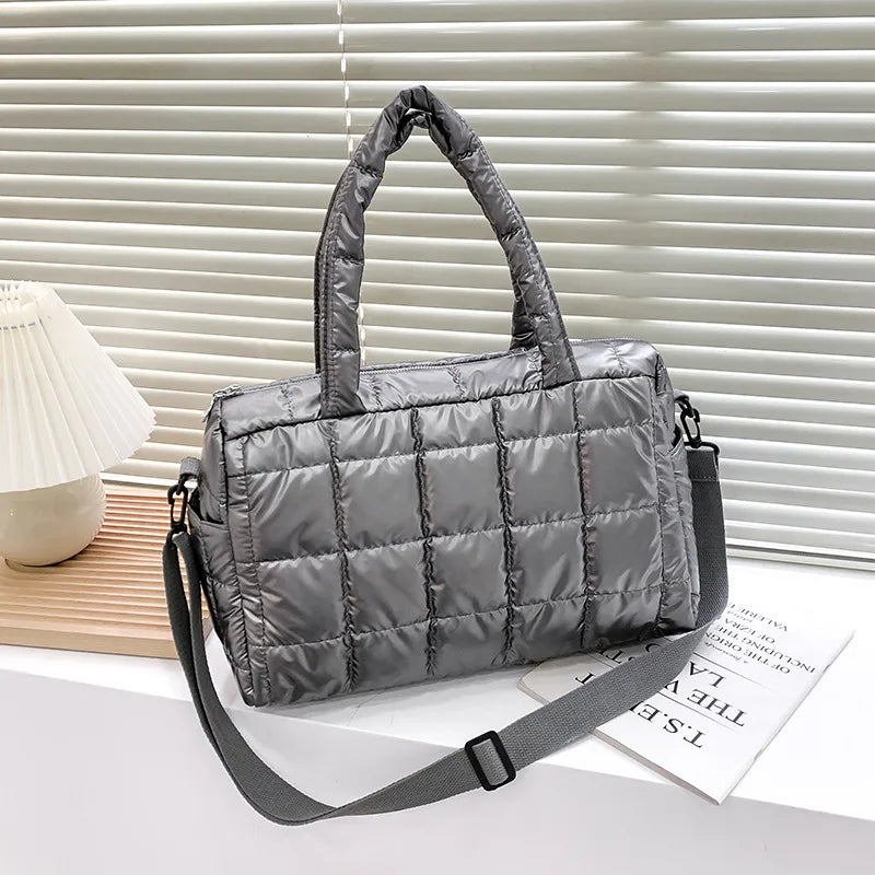 Damen Winter Tote | Stepp Nylon Schulter & Crossbody Handtasche NOOR08