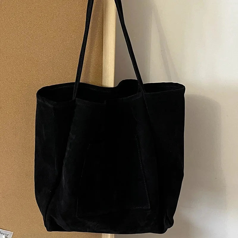 Herbst/Winter Schultertasche Wildleder Groß Kapazität NOOR08