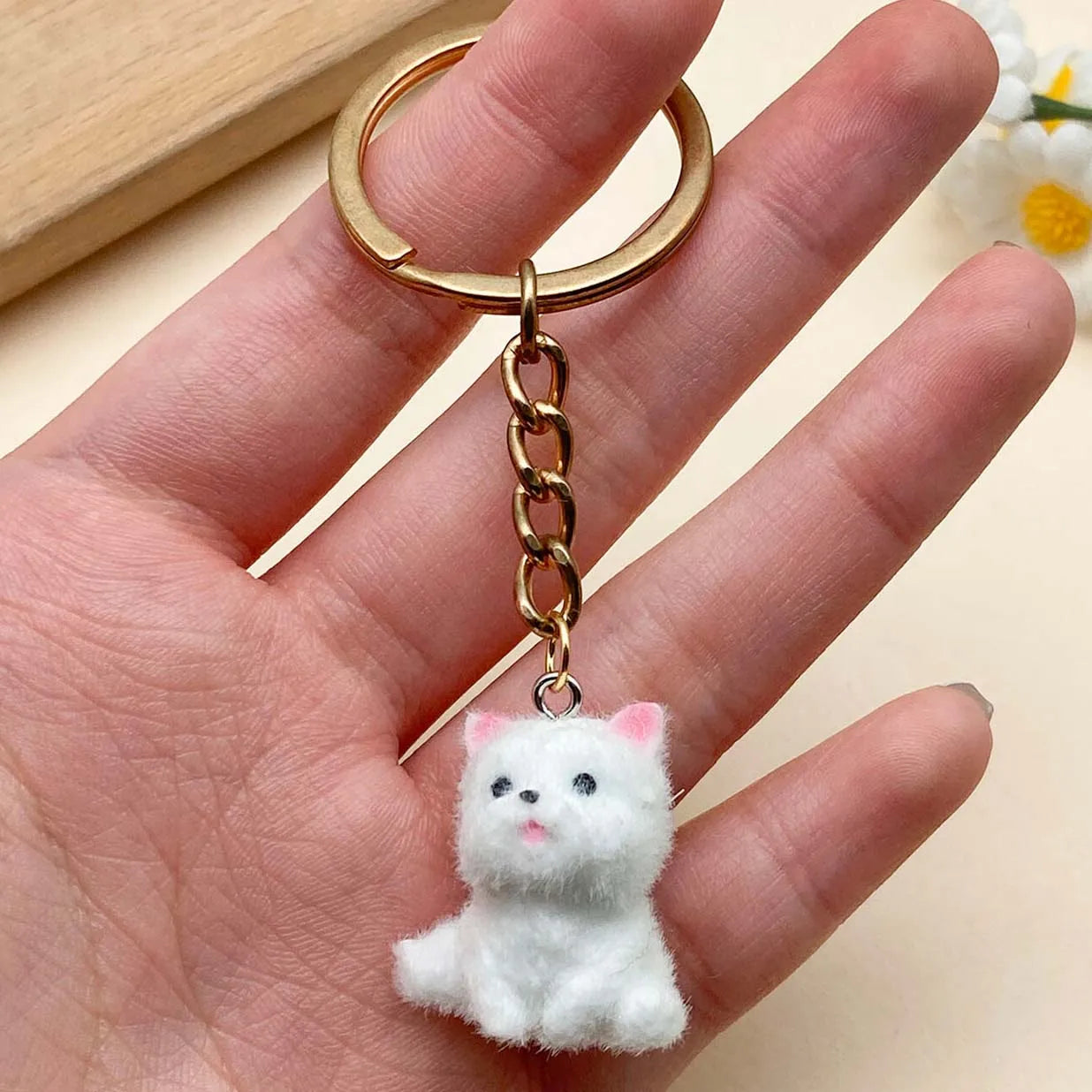 Mix 2/5 Stück Harz Beflockung Hund Anhänger DIY Schmuck NOOR08