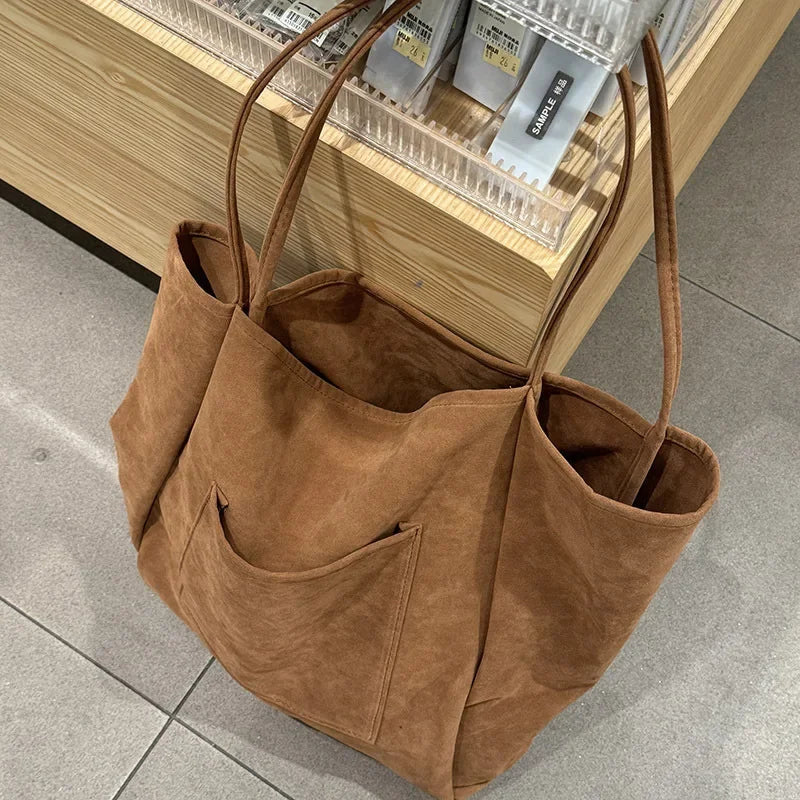Herbst/Winter Schultertasche Wildleder Groß Kapazität NOOR08