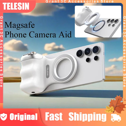 TELESIN Magnetischer Handy-Kameragriff mit Bluetooth Fernauslöser – Für iPhone 16/15/14, Huawei, Vivo (Vlog & Selfie)