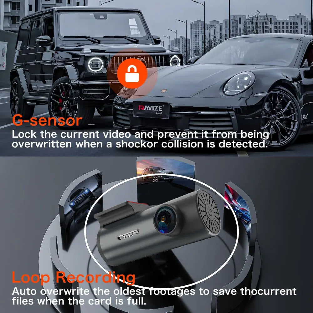 Mini Dashcam 4K mit G-Sensor | 24H Parkmodus & WLAN-Funktion NOOR08