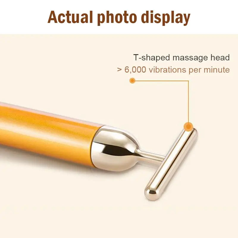 24K Gold Gesichtsmassagegerät, T-förmig, elektrisch NOOR08