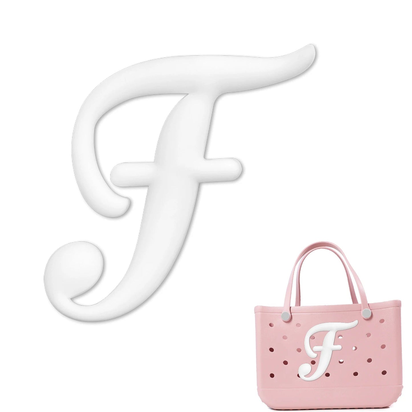 Weißer römischer Alphabet-Charm für Strandtaschen-Accessoires NOOR08