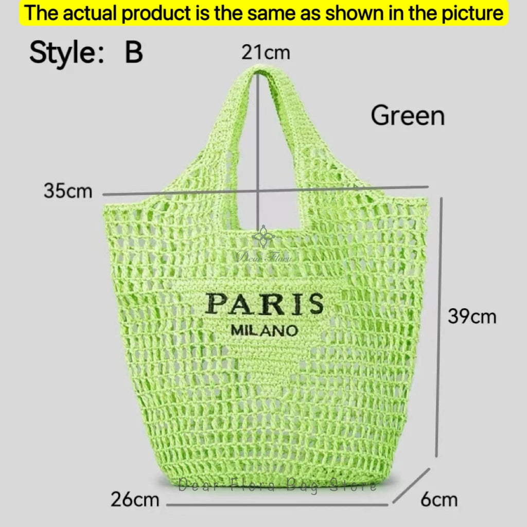 Modische Damen-Stroh-Schultertasche, Luxus-Design, Sommer NOOR08