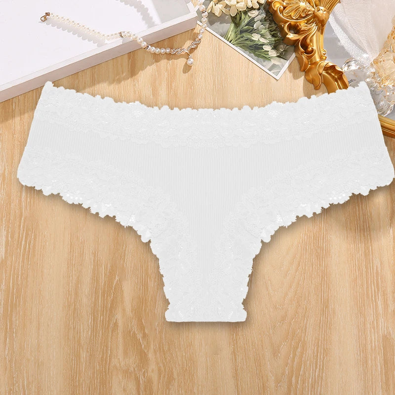Damen-Panties, Spitze, Baumwolle, Low-Rise, Brasilianischer Stil NOOR08