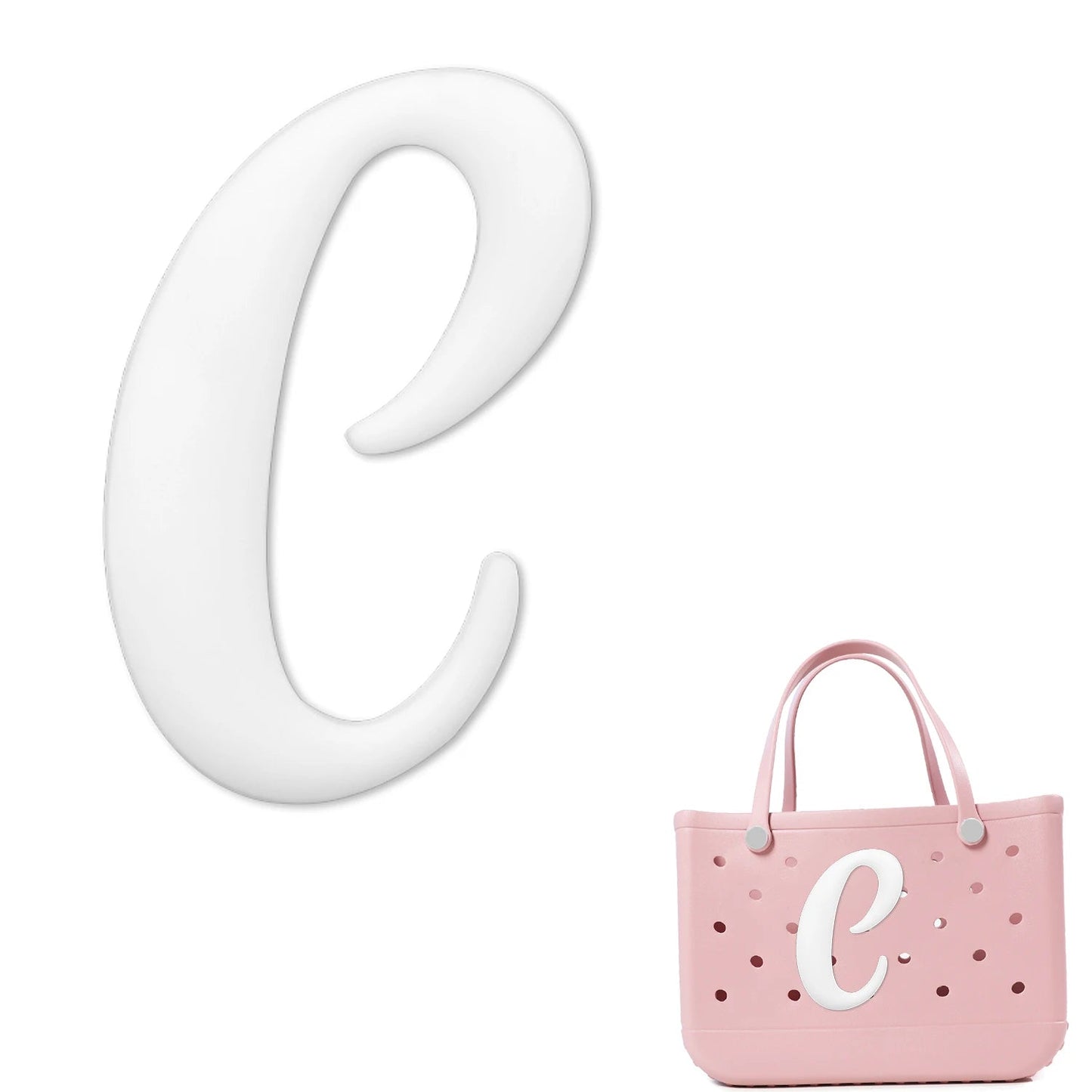 Weißer römischer Alphabet-Charm für Strandtaschen-Accessoires NOOR08