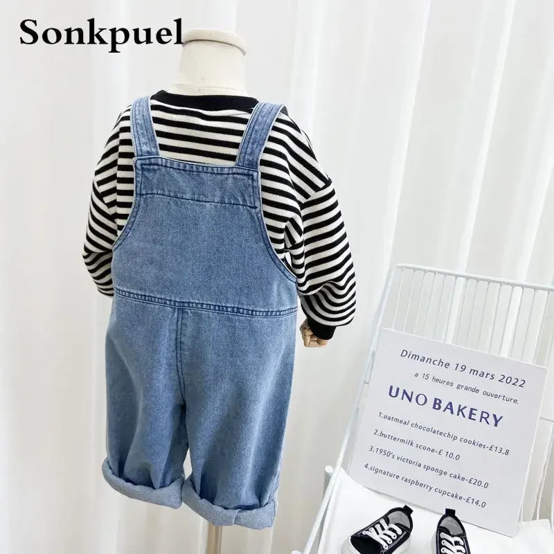 Kinder-Latzhose, Jungen-Hose, neue Baby-Jeans, Frühling & Herbst NOOR08