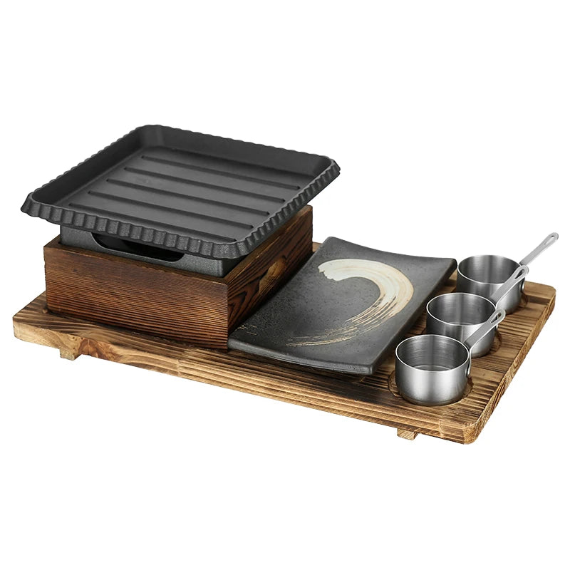 Japanischer Gusseisenofen – Quadratischer Tischofen zum Heizen & Warmhalten NOOR08