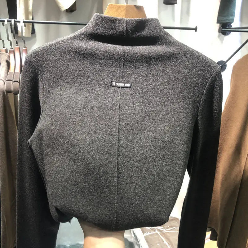 Damen T-Shirt 2025 | Halbhoher Kragen, Loose Fit, Herbst & Winter NOOR08