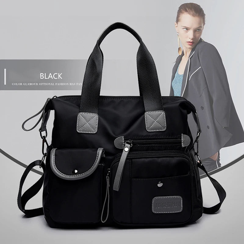 Damen Nylon Tote Bag | Wasserdicht & Groß | Schulter & Umhängetasche NOOR08