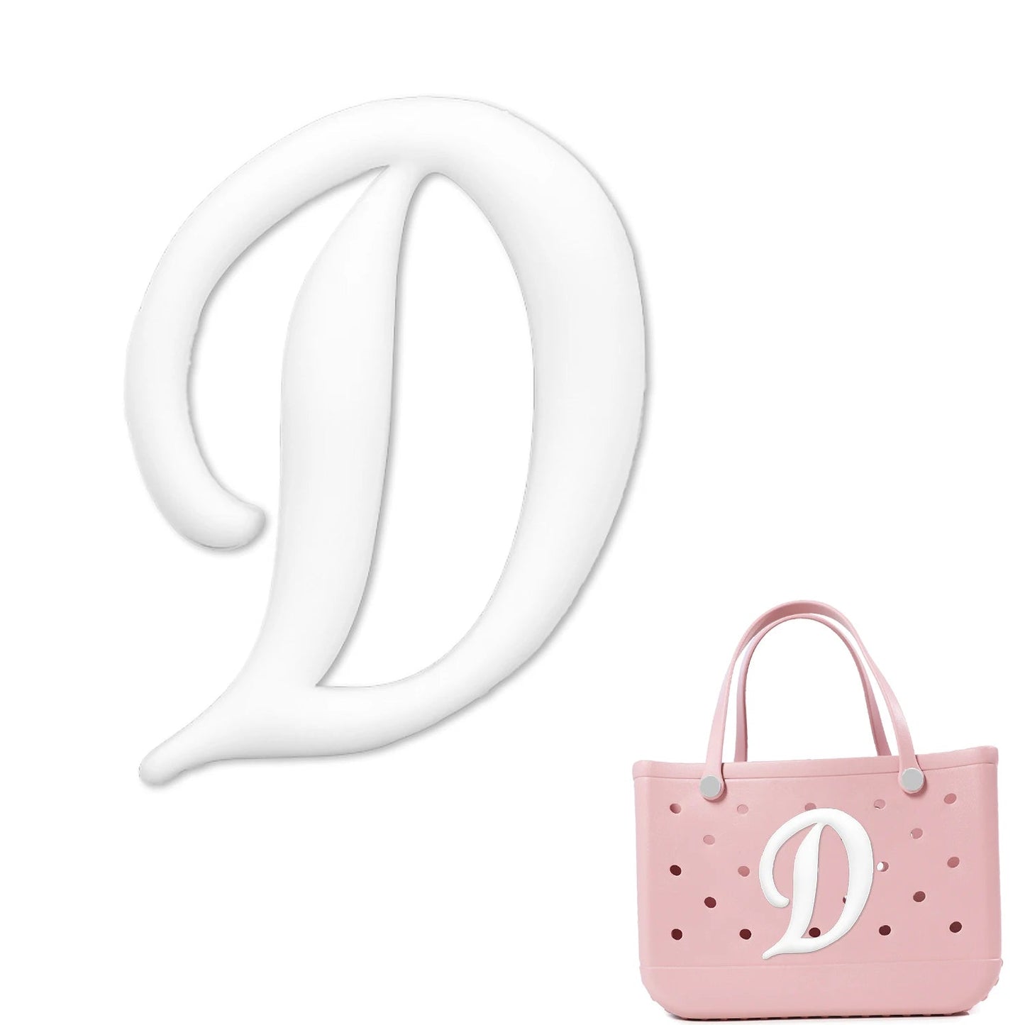 Weißer römischer Alphabet-Charm für Strandtaschen-Accessoires NOOR08