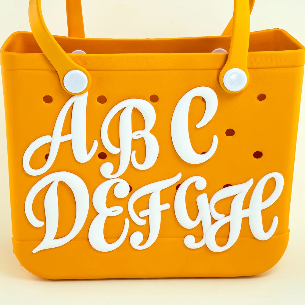Weißer römischer Alphabet-Charm für Strandtaschen-Accessoires NOOR08