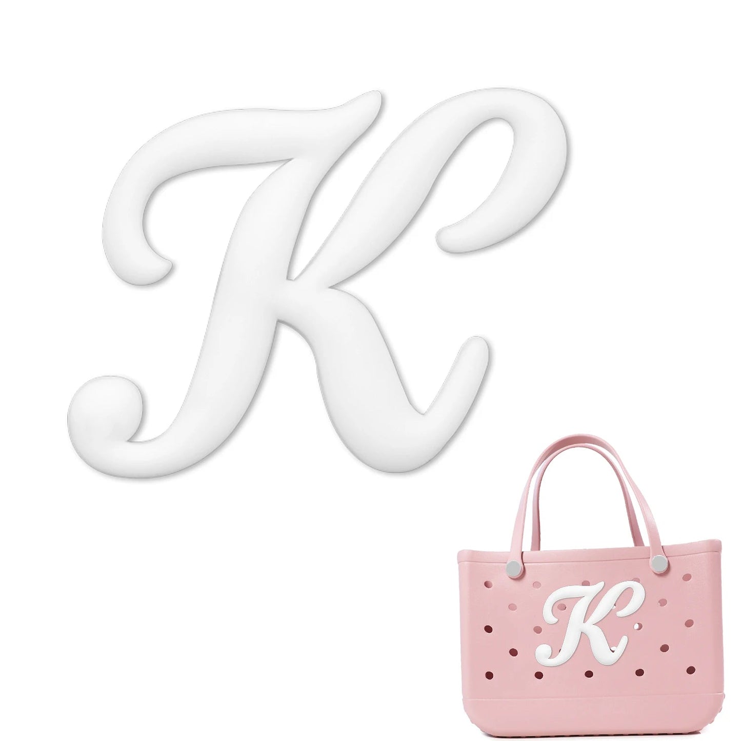 Weißer römischer Alphabet-Charm für Strandtaschen-Accessoires NOOR08