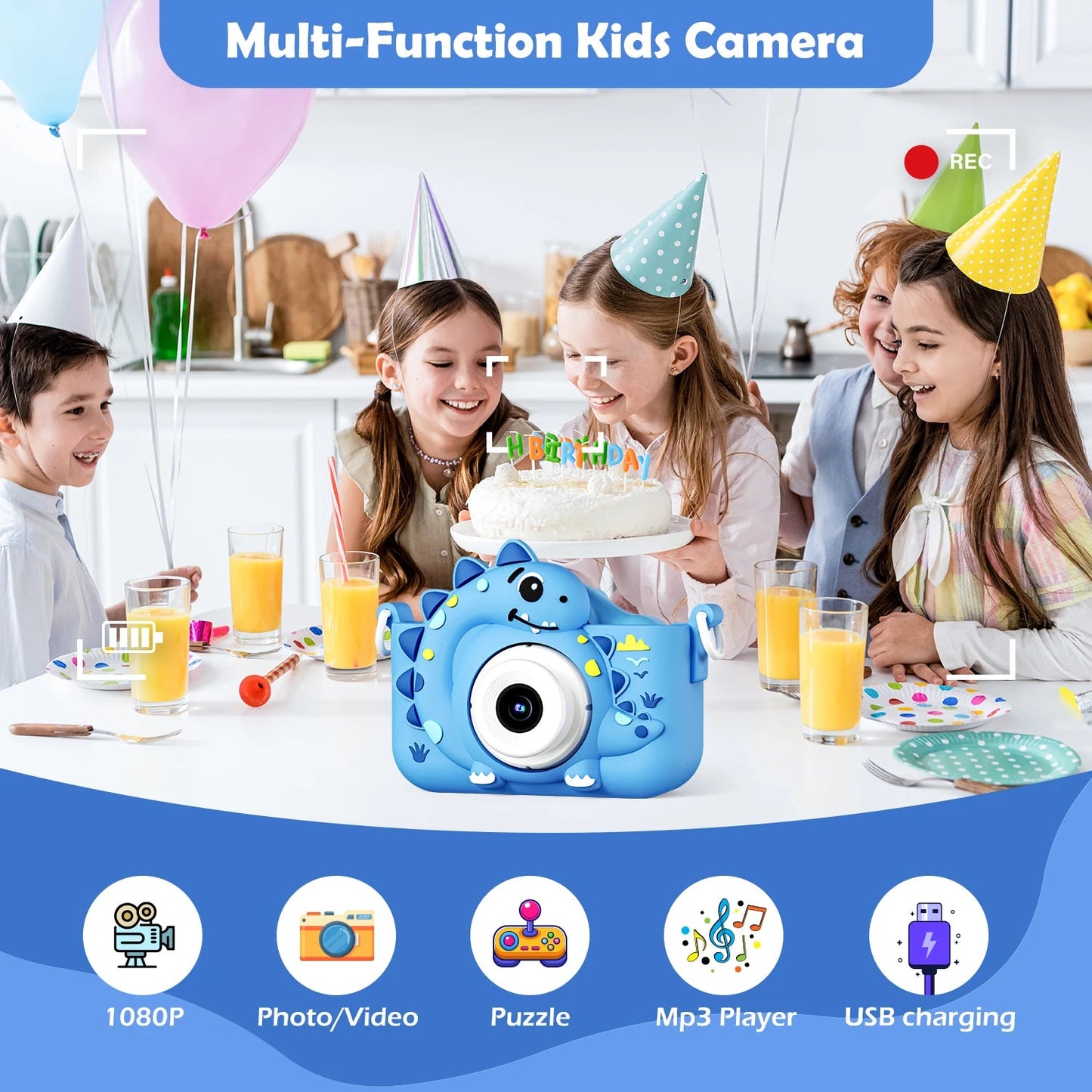 Kinderkamera 1080P HD – Digitale Spielzeugkamera mit 32GB Speicher NOOR08