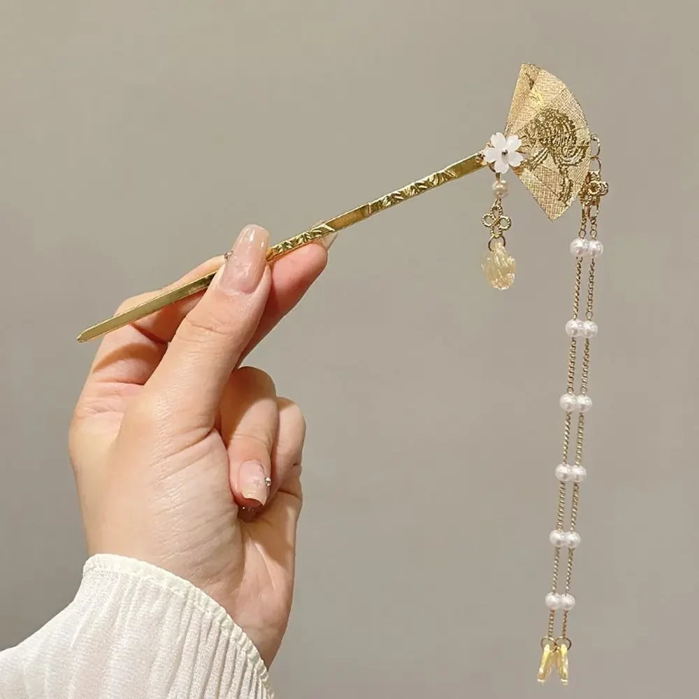 Chinesischer Haarstab, Leuchtende Lotuslaterne mit Quaste NOOR08