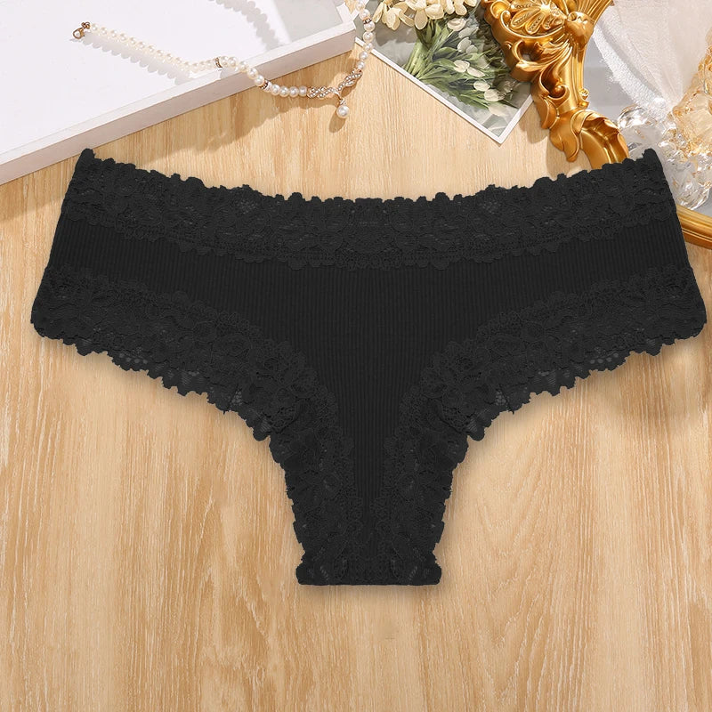 Damen-Panties, Spitze, Baumwolle, Low-Rise, Brasilianischer Stil NOOR08
