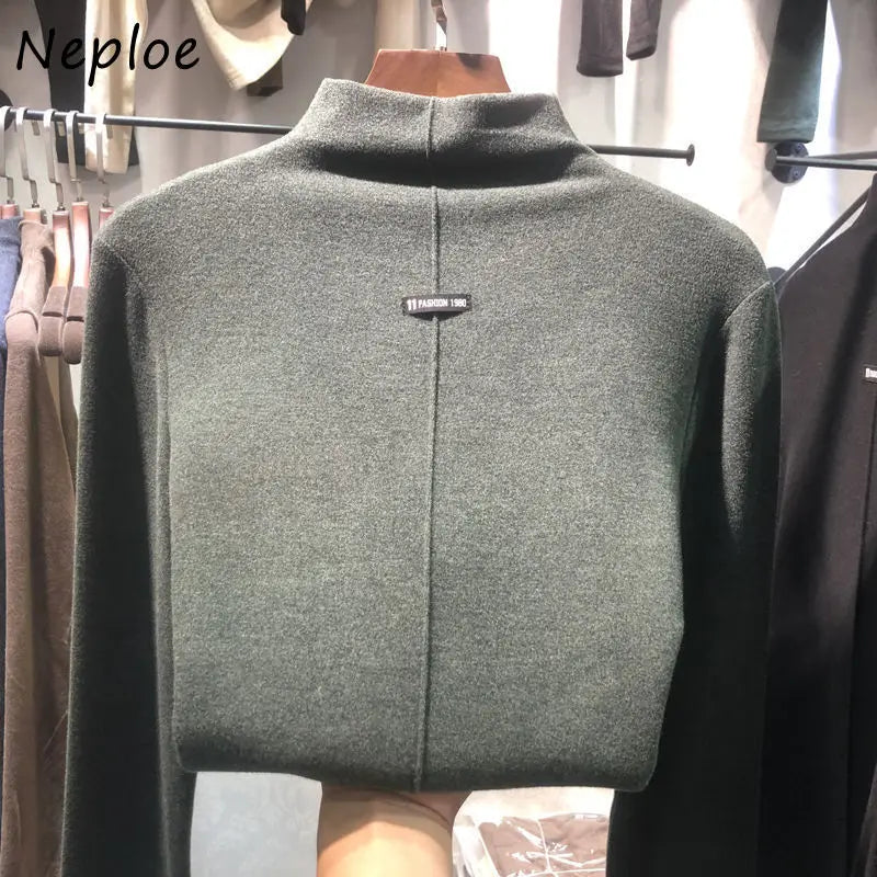 Damen T-Shirt 2025 | Halbhoher Kragen, Loose Fit, Herbst & Winter NOOR08