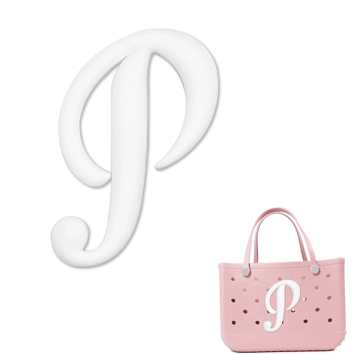 Weißer römischer Alphabet-Charm für Strandtaschen-Accessoires NOOR08