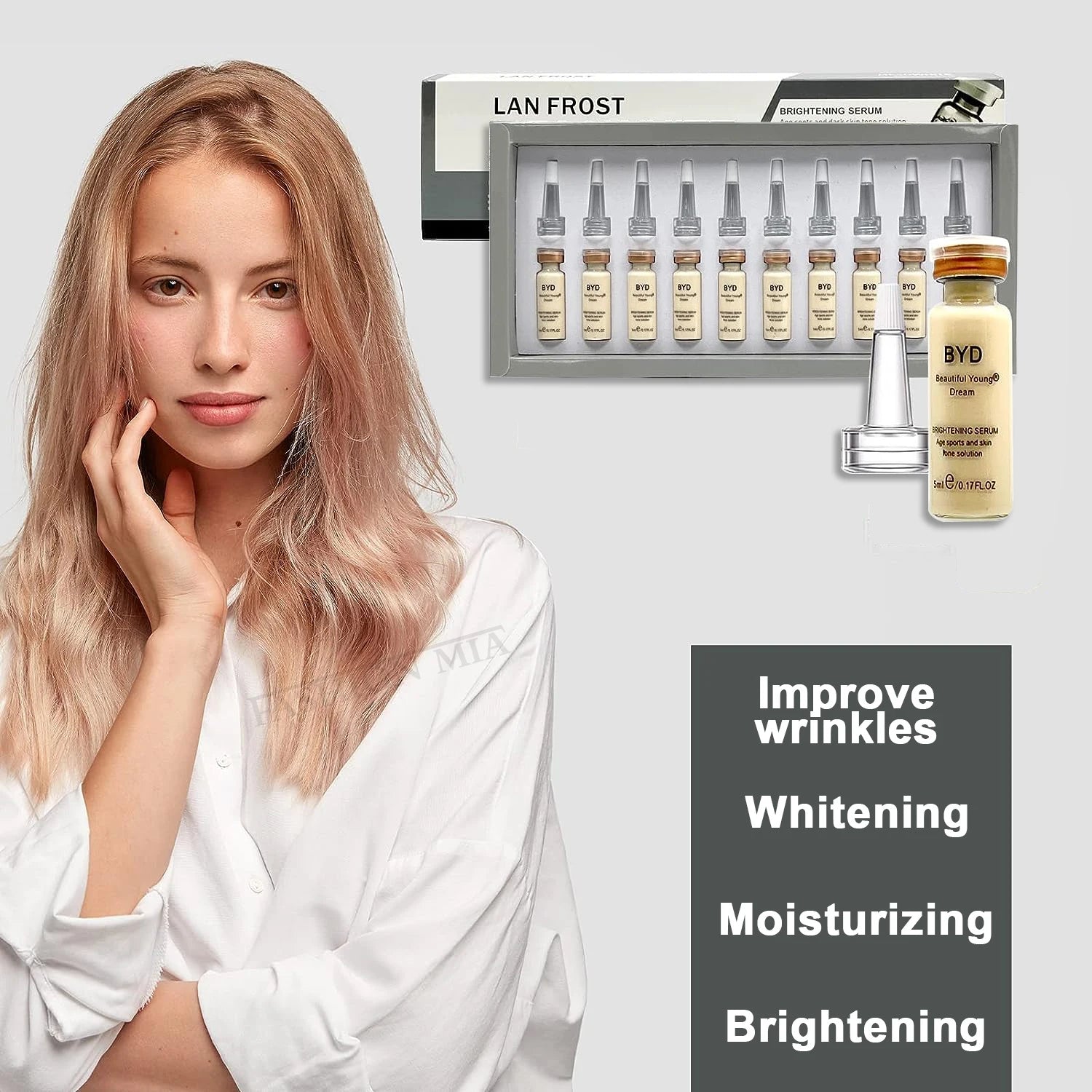 BB Glow Foundation-Creme, 5ml, permanent, feuchtigkeitsspendend NOOR08