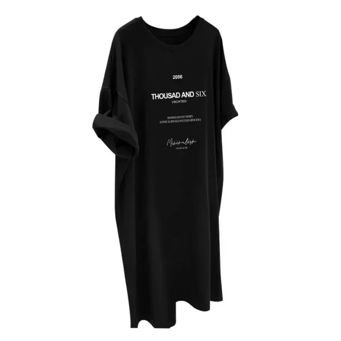 Lässiges Oversize-Kleid für Damen aus Baumwolle und Milchseide NOOR08