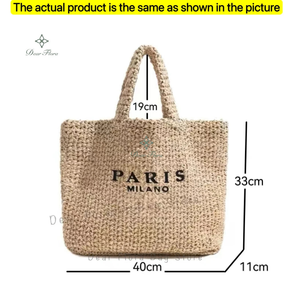 Modische Damen-Stroh-Schultertasche, Luxus-Design, Sommer NOOR08