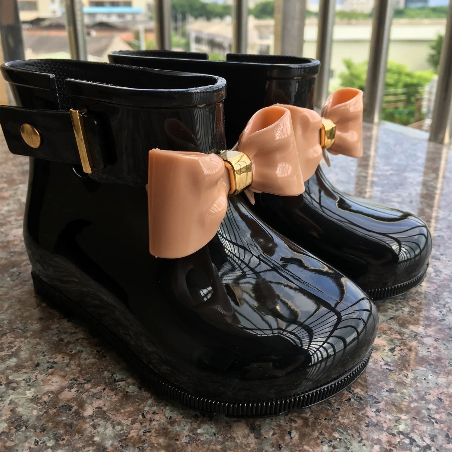 Mädchen Regenstiefel 2025 – Süße PVC-Stiefel mit Schleife NOOR08