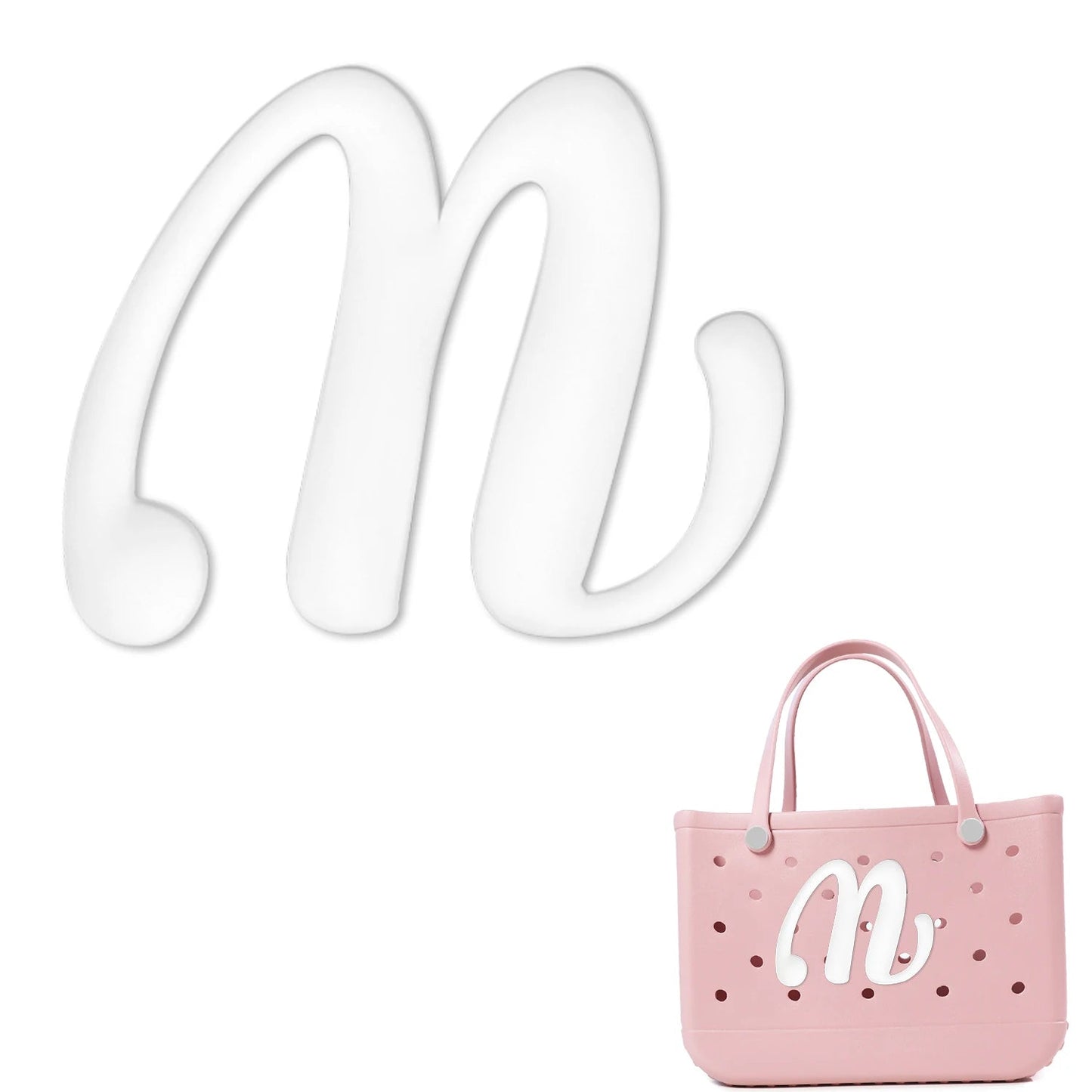 Weißer römischer Alphabet-Charm für Strandtaschen-Accessoires NOOR08