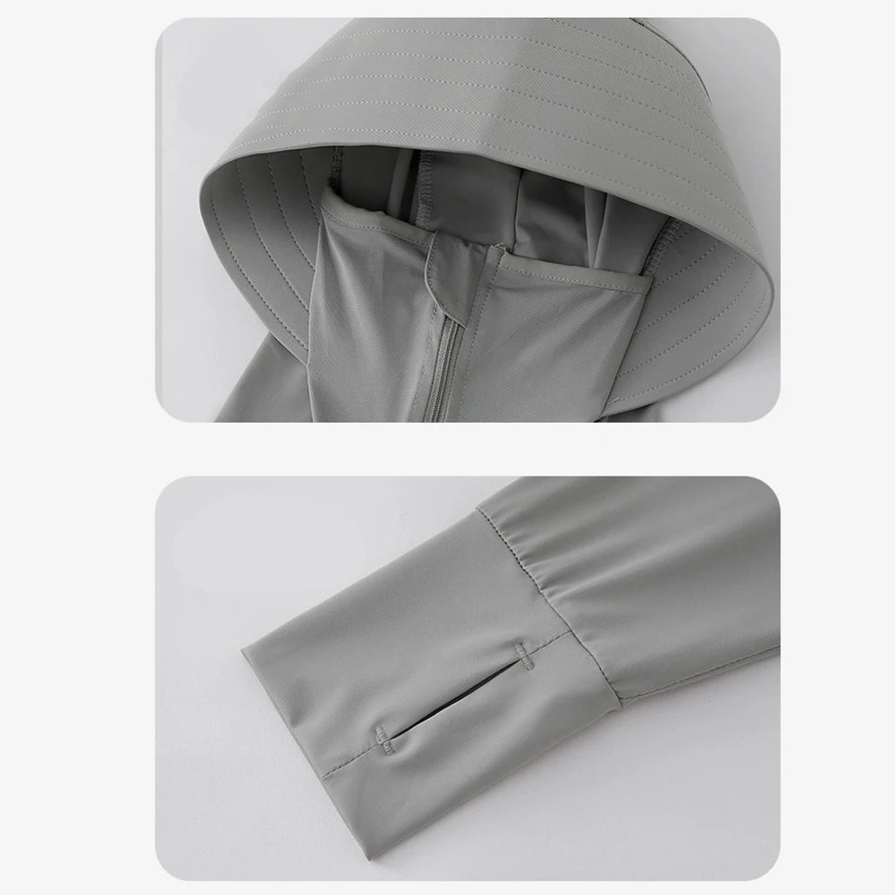 Lässiges Langarmshirt Dunkelgrau – Eisseide Sonnenschutz T-Shirt für den Frühling NOOR08