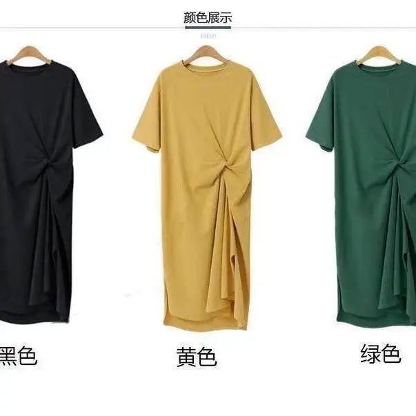 Einfarbiges Damenkleid im Korea-Stil, Französisches Design NOOR08