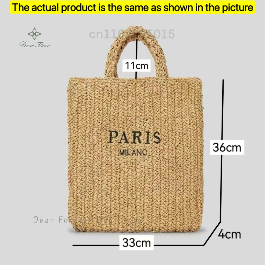 Modische Damen-Stroh-Schultertasche, Luxus-Design, Sommer NOOR08