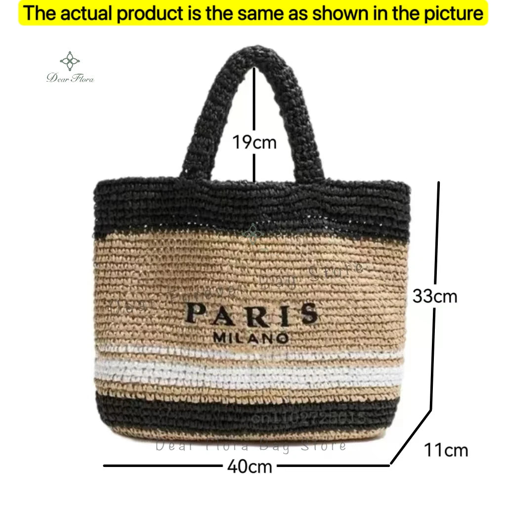 Modische Damen-Stroh-Schultertasche, Luxus-Design, Sommer NOOR08