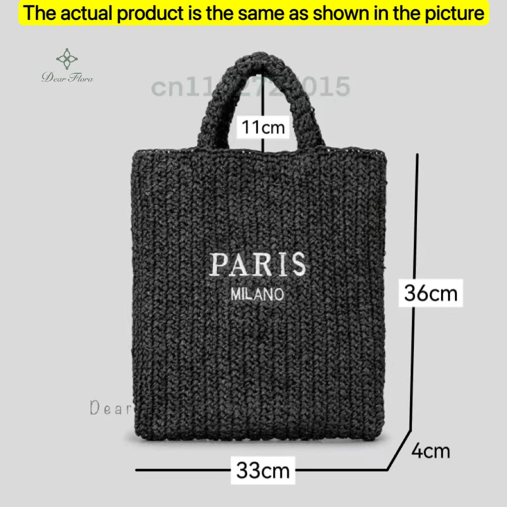 Modische Damen-Stroh-Schultertasche, Luxus-Design, Sommer NOOR08
