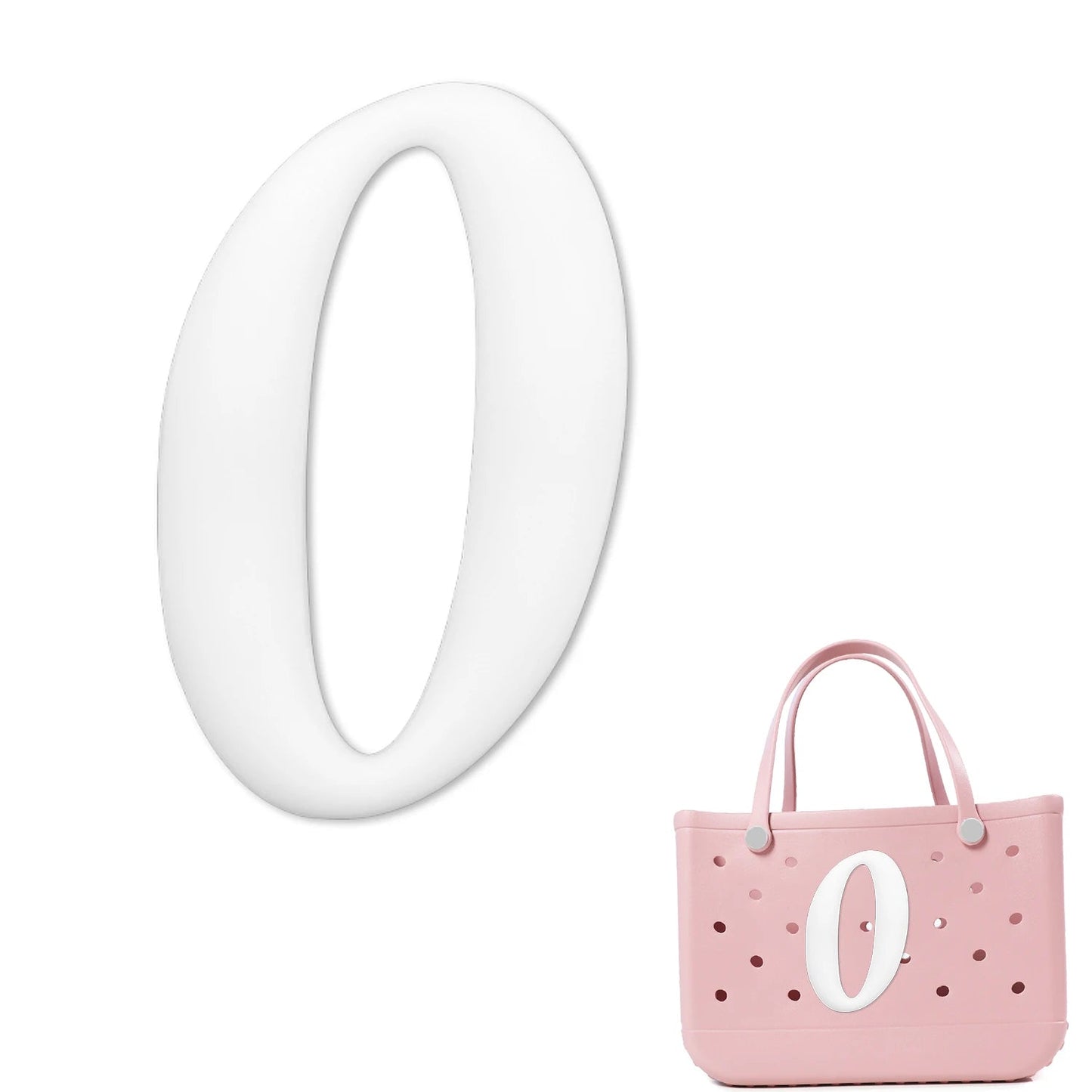 Weißer römischer Alphabet-Charm für Strandtaschen-Accessoires NOOR08