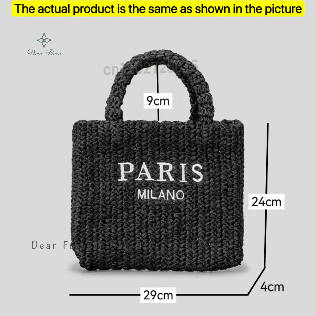 Modische Damen-Stroh-Schultertasche, Luxus-Design, Sommer NOOR08