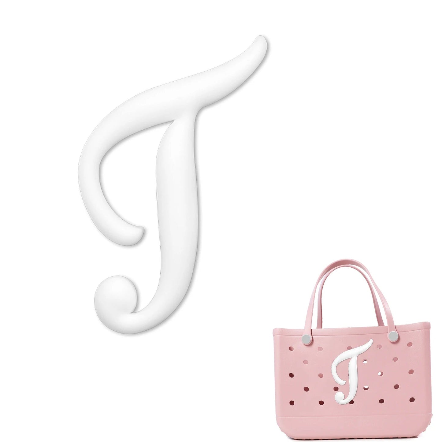 Weißer römischer Alphabet-Charm für Strandtaschen-Accessoires NOOR08