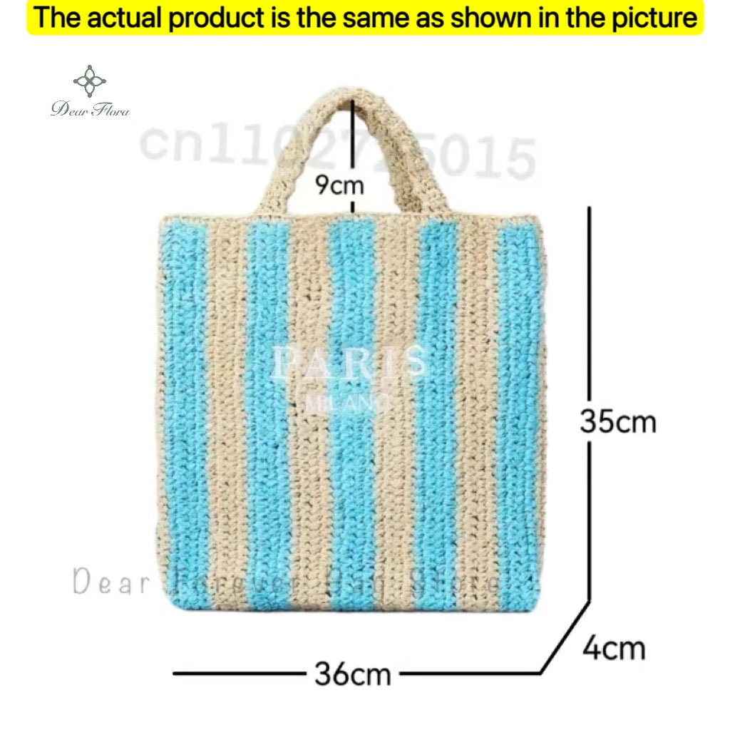 Modische Damen-Stroh-Schultertasche, Luxus-Design, Sommer NOOR08