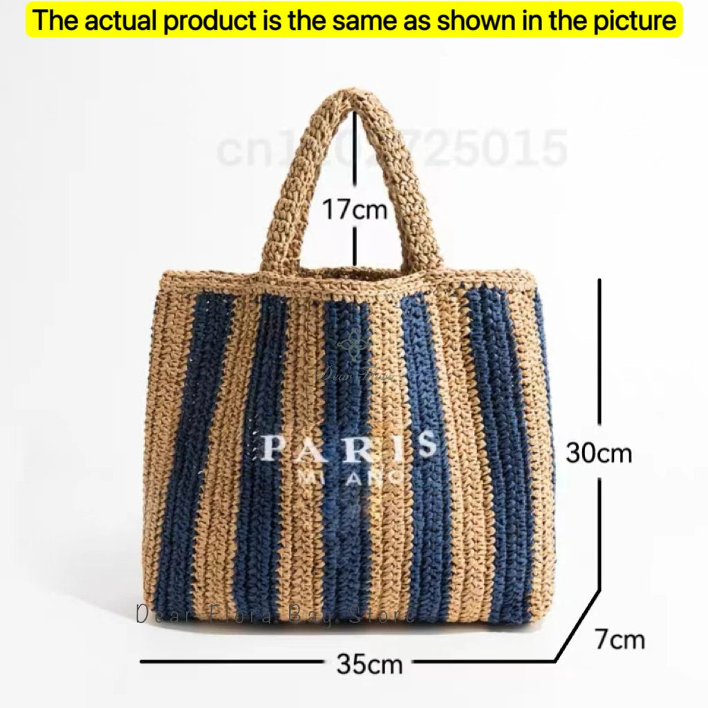 Modische Damen-Stroh-Schultertasche, Luxus-Design, Sommer NOOR08