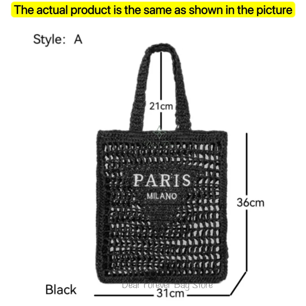 Modische Damen-Stroh-Schultertasche, Luxus-Design, Sommer NOOR08