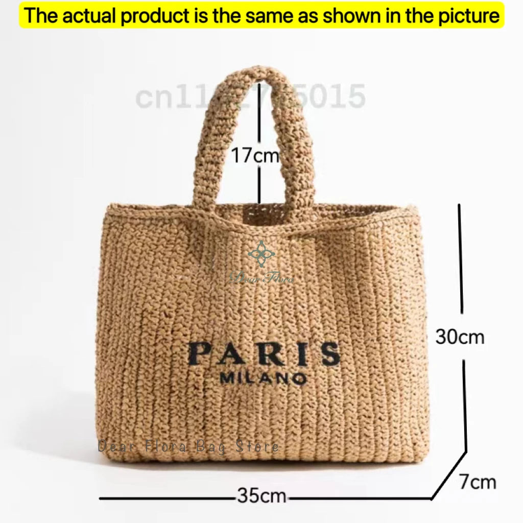Modische Damen-Stroh-Schultertasche, Luxus-Design, Sommer NOOR08