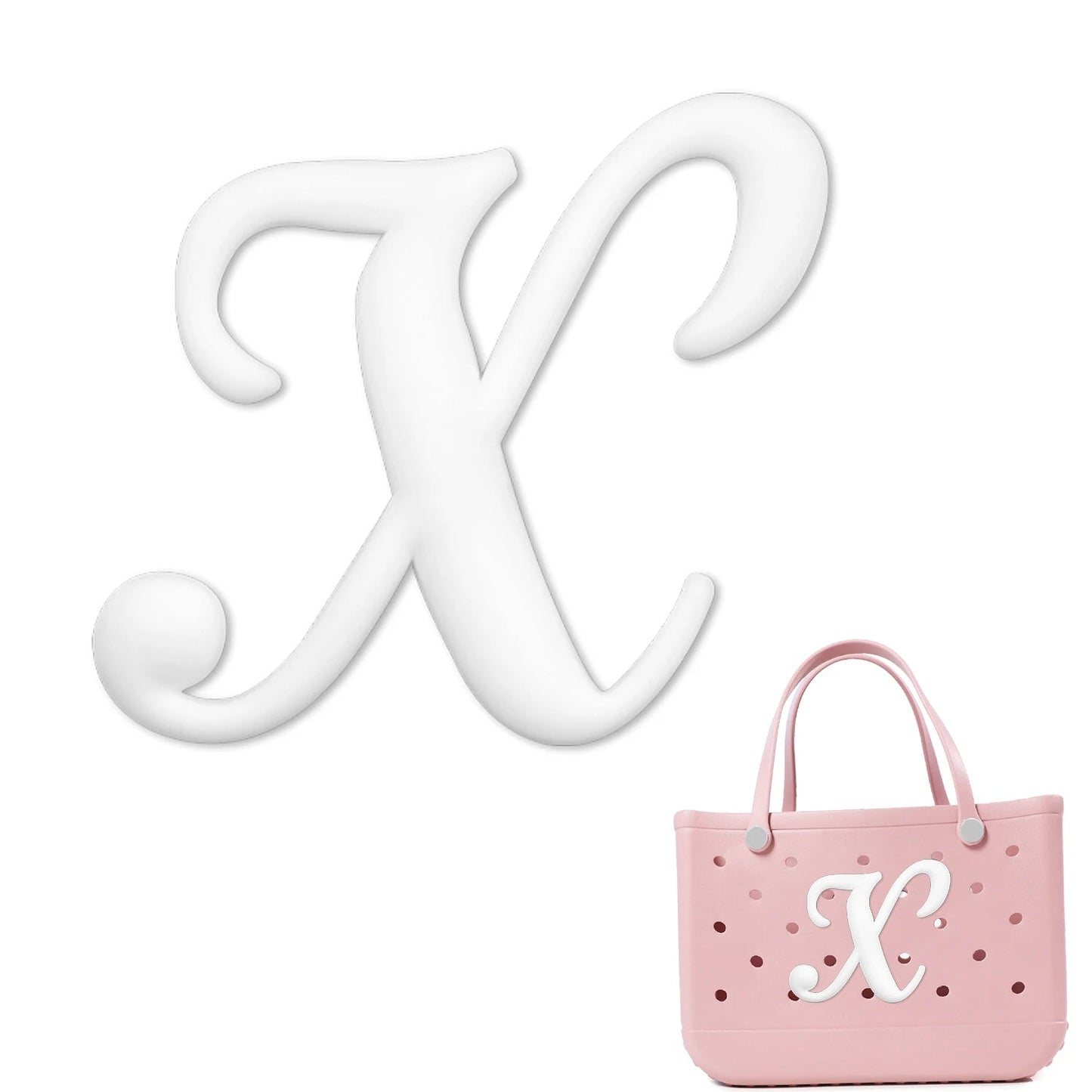 Weißer römischer Alphabet-Charm für Strandtaschen-Accessoires NOOR08