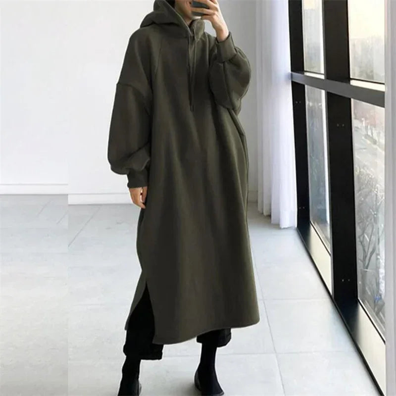 Langer Hoodie, Damen, Herbst/Winter, dicker Pullover NOOR08