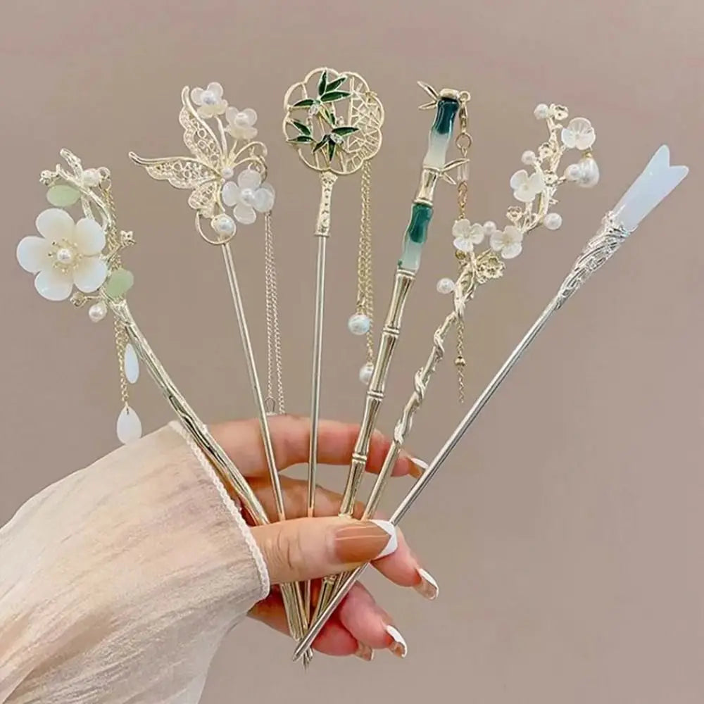 Chinesischer Haarstab, Leuchtende Lotuslaterne mit Quaste NOOR08