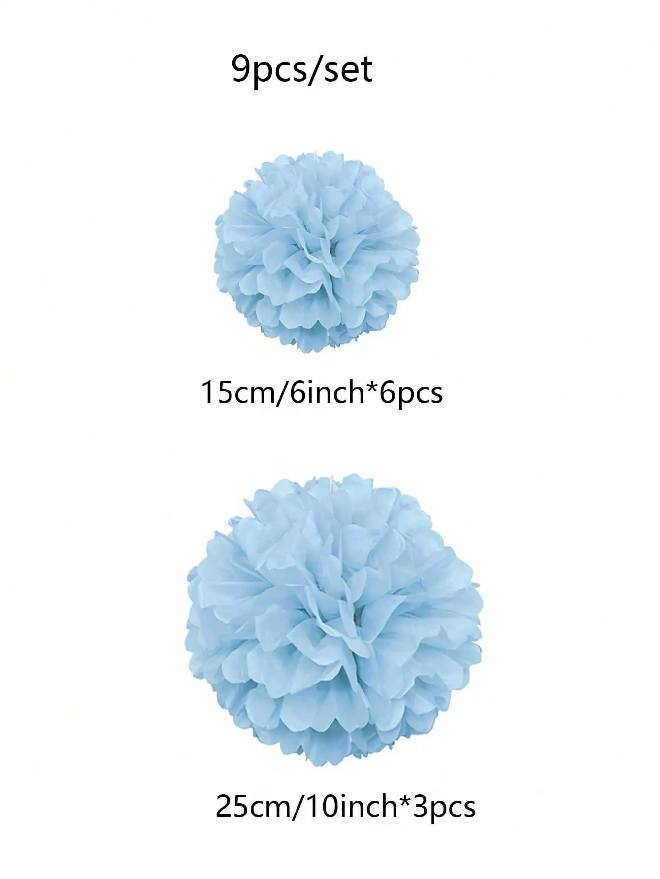 Blaue Papier Pom Poms | Blumenbälle für Hochzeit & Party NOOR08