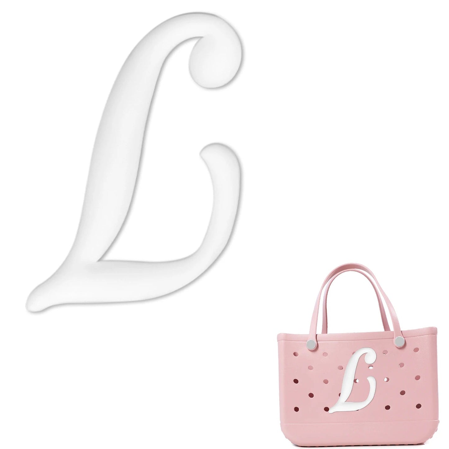 Weißer römischer Alphabet-Charm für Strandtaschen-Accessoires NOOR08