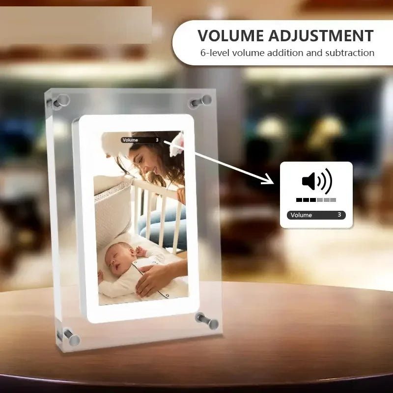 Acryl Digitaler Bilderrahmen 5/7 Zoll – Kabellos mit Akku & IPS Display NOOR08