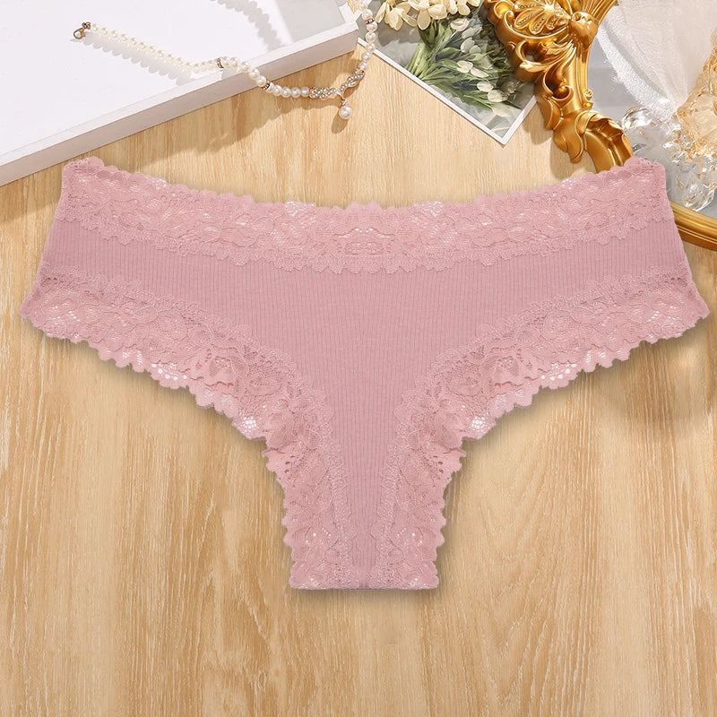 Damen-Panties, Spitze, Baumwolle, Low-Rise, Brasilianischer Stil NOOR08