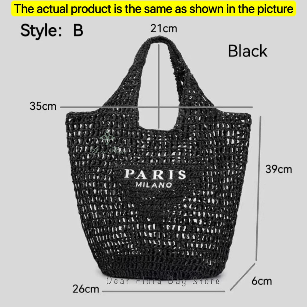 Modische Damen-Stroh-Schultertasche, Luxus-Design, Sommer NOOR08