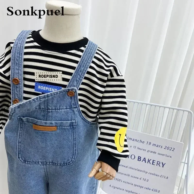 Kinder-Latzhose, Jungen-Hose, neue Baby-Jeans, Frühling & Herbst NOOR08